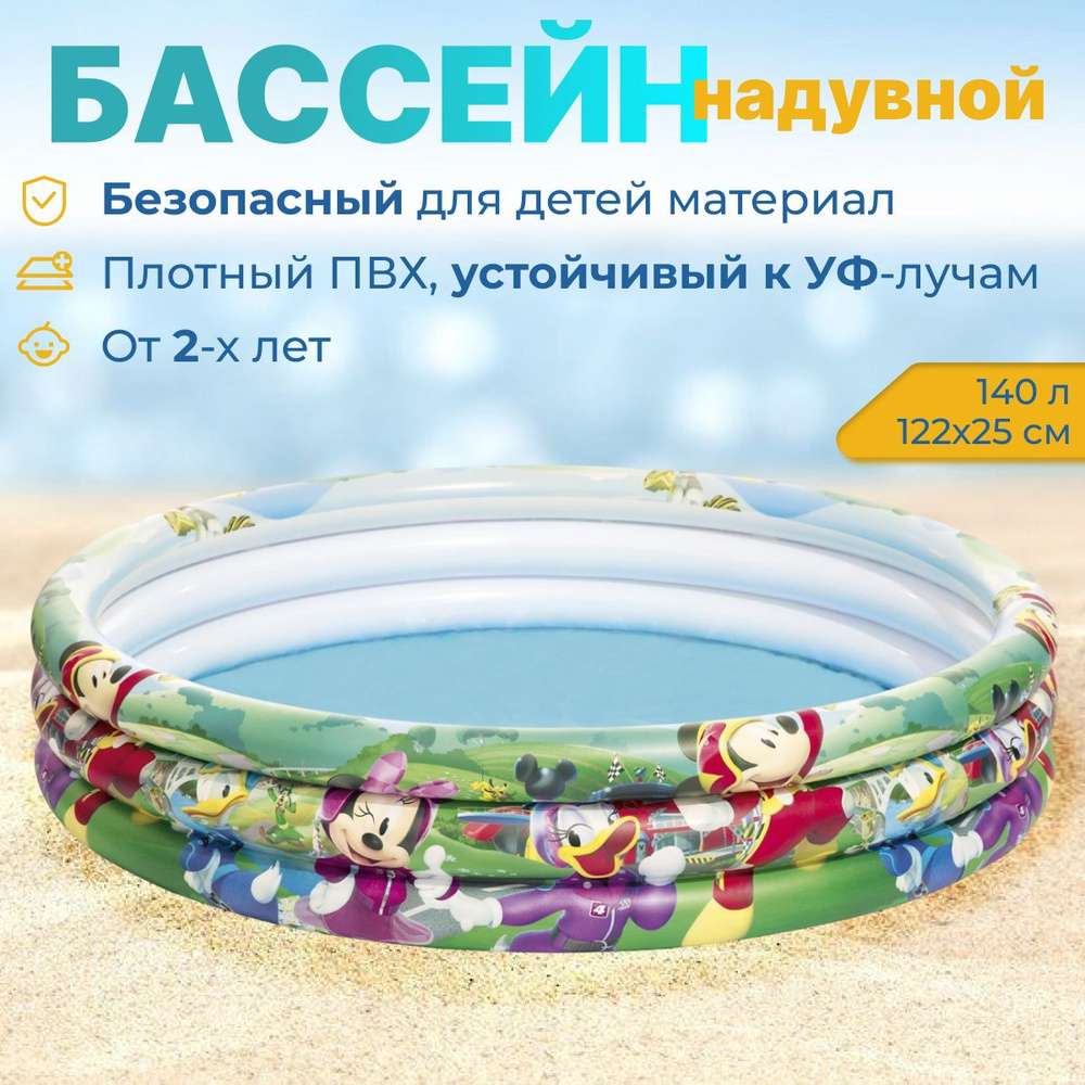 Бассейн надувной Микки Маус , 122 х 25 см, от 2 лет, 91007 Bestway #1