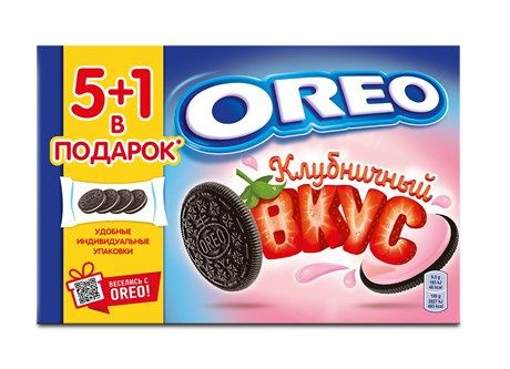 Печенье Oreo с какао и начинкой со вкусом клубники, 228г #1