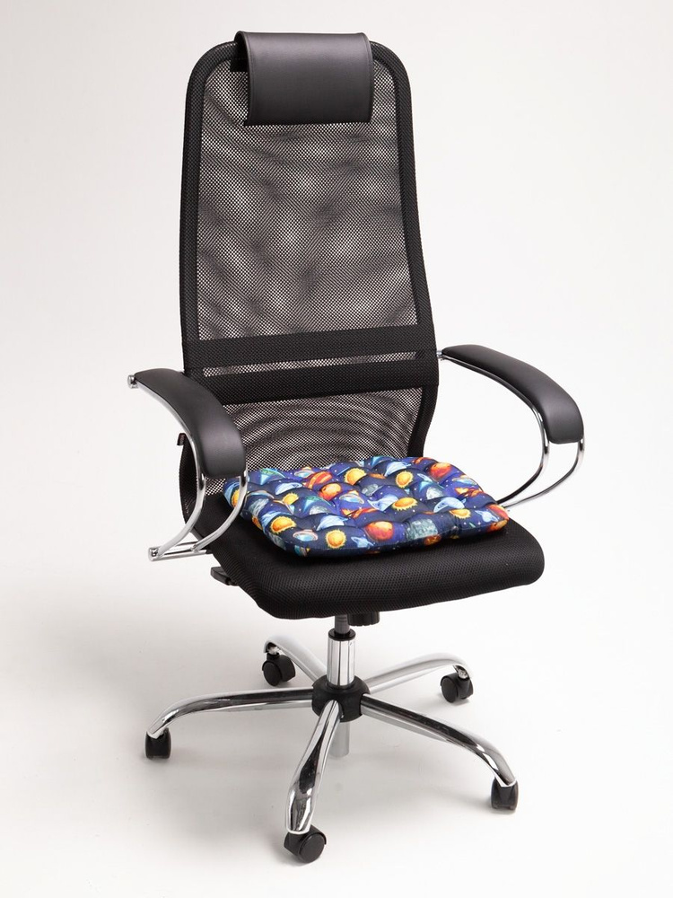 Подушка/сидушка массажная на стул, офисное, компьютерное кресло с лузгой гречихи детская Bio-Textiles #1