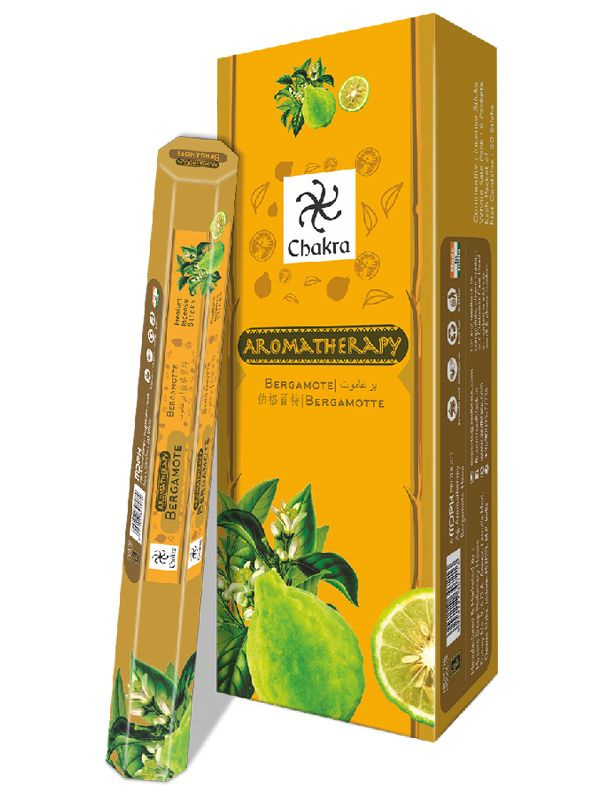 Chakra Aromatherapy BERGAMOTE Premium Incense Sticks, Zed Black (Чакра Ароматерапия БЕРГАМОТ премиум #1