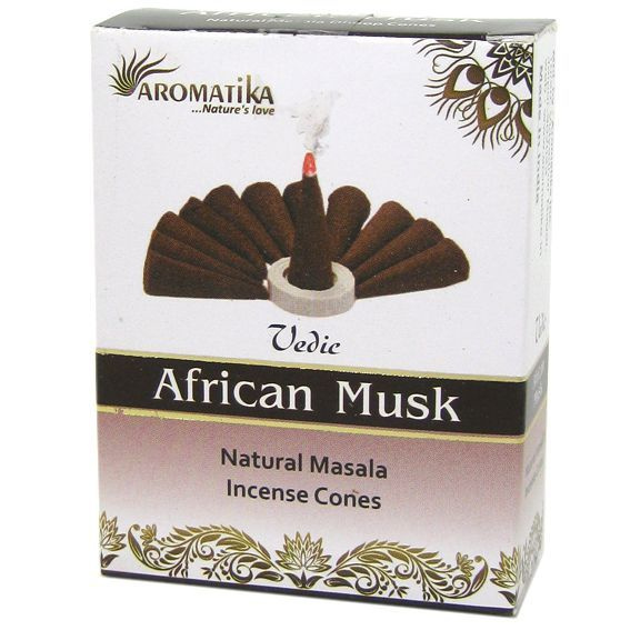 Vedic AFRICAN MUSK Natural Masala Incense Cones, Aromatika (Ведик АФРИКАНСКИЙ МУСК, натуральные конусные #1