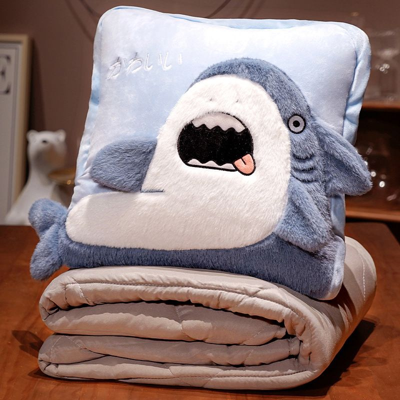 Комплект одеяло (плед) + подушка (Cute shark / Милая акула 200*150 / 45*45)  #1