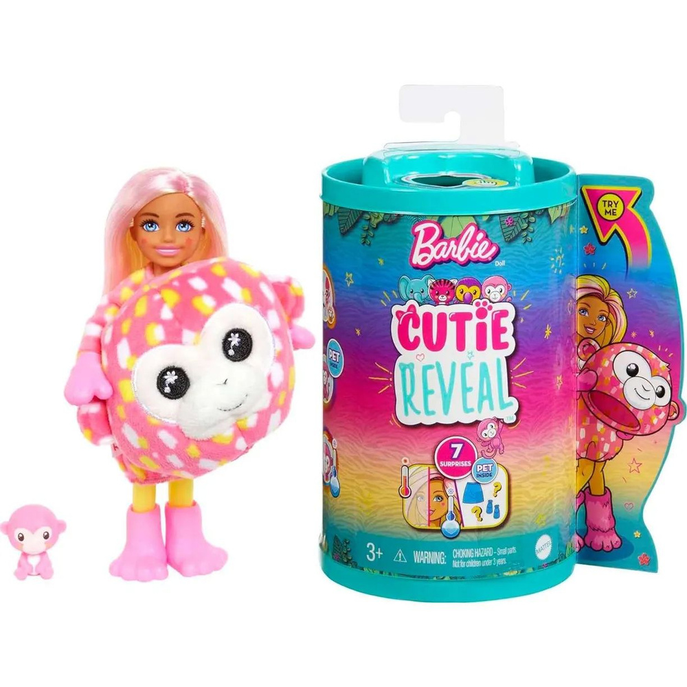 Кукла Барби Челси - Cutie Reveal, обезьянка HKR14 #1