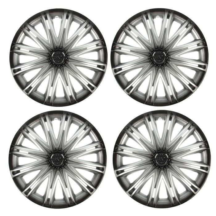 Колесные колпаки TORSO "Скай", серебристо-черные, R13, 4 шт #1