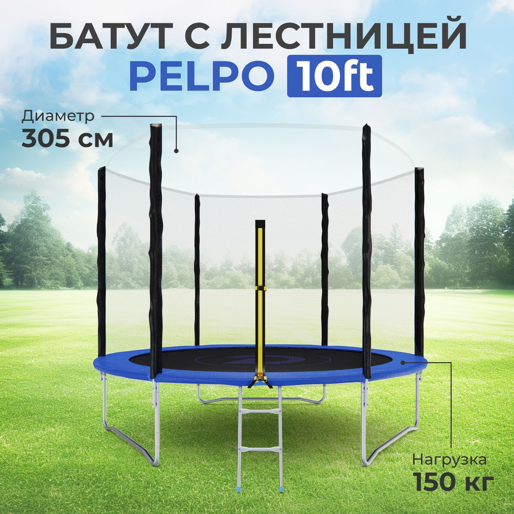 Батут с сеткой DFC PELPO 10ft с лестницей, BLUE #1