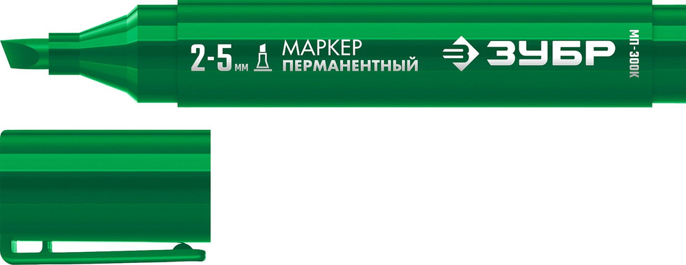 ЗУБР МП-300К 2-5 мм, клиновидный, зеленый, Перманентный маркер, ПРОФЕССИОНАЛ (06323-4)  #1