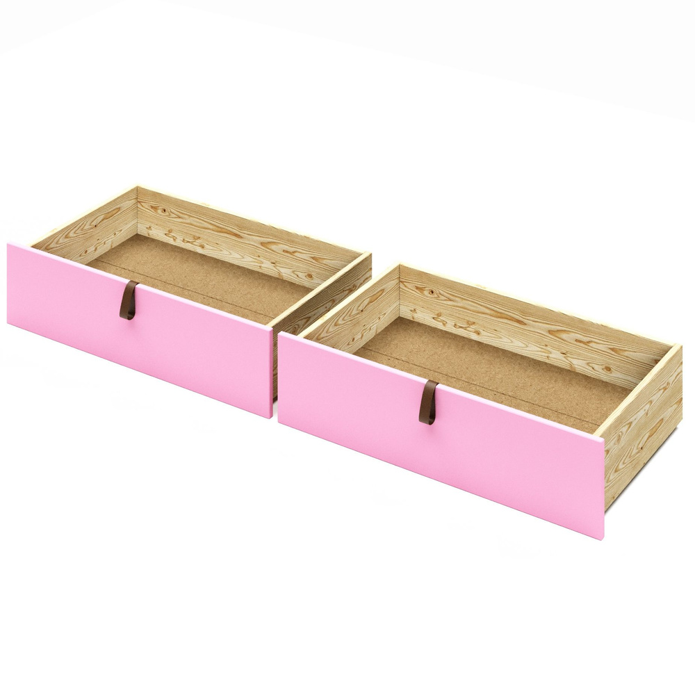 Ящик под кровать выкатной на колесиках для хранения вещей, 57х92,5х20,8 см, цвет розовый, 2 шт.  #1