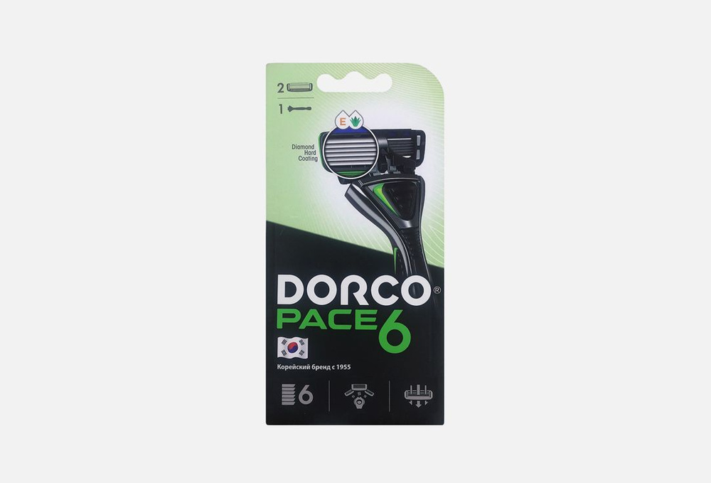 Станок для бритья + 2 сменные кассеты / Dorco, Dorco Pace6 / 1мл #1