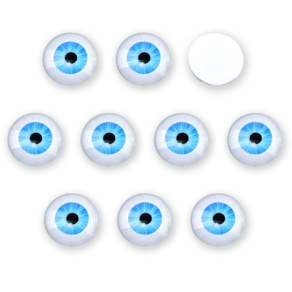 Глазки Кабошоны Стекло 10x3.5мм Цвет: Голубой 10шт (13Z24431) #1