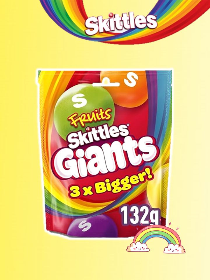 Конфеты жевательные Скиттлс Гигантские фруктовые драже/Skittles Giants Fruits 132 гр  #1