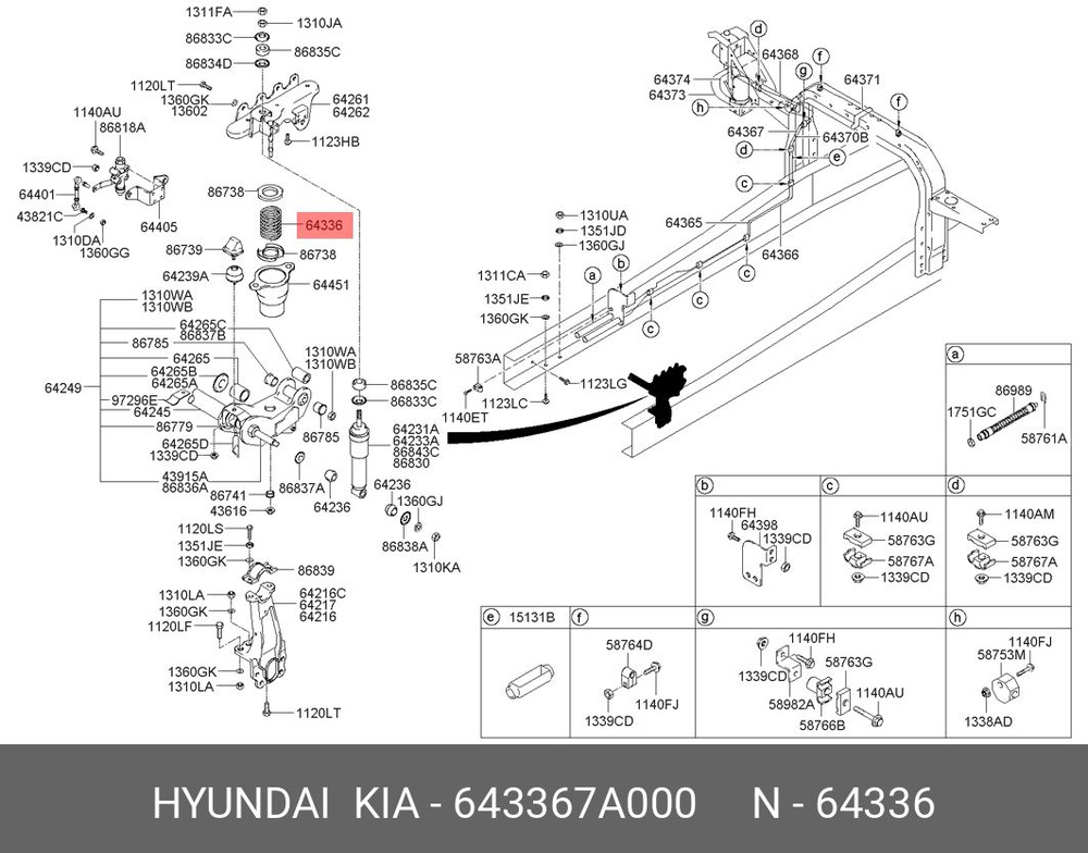 Hyundai-KIA Пружина подвески, арт. 64336-7A000, 1 шт. #1