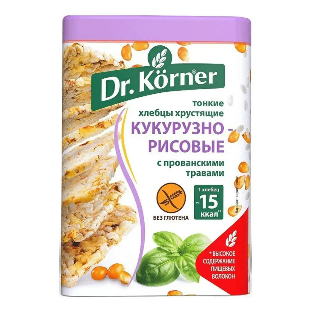 Хлебцы кукурузно-рисовые Dr.Korner с прованскими травами 100 г (2шт)  #1