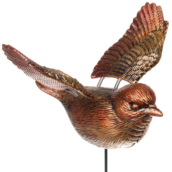 Фигура на спице "Изящная птица" 60 см, Бронза #1