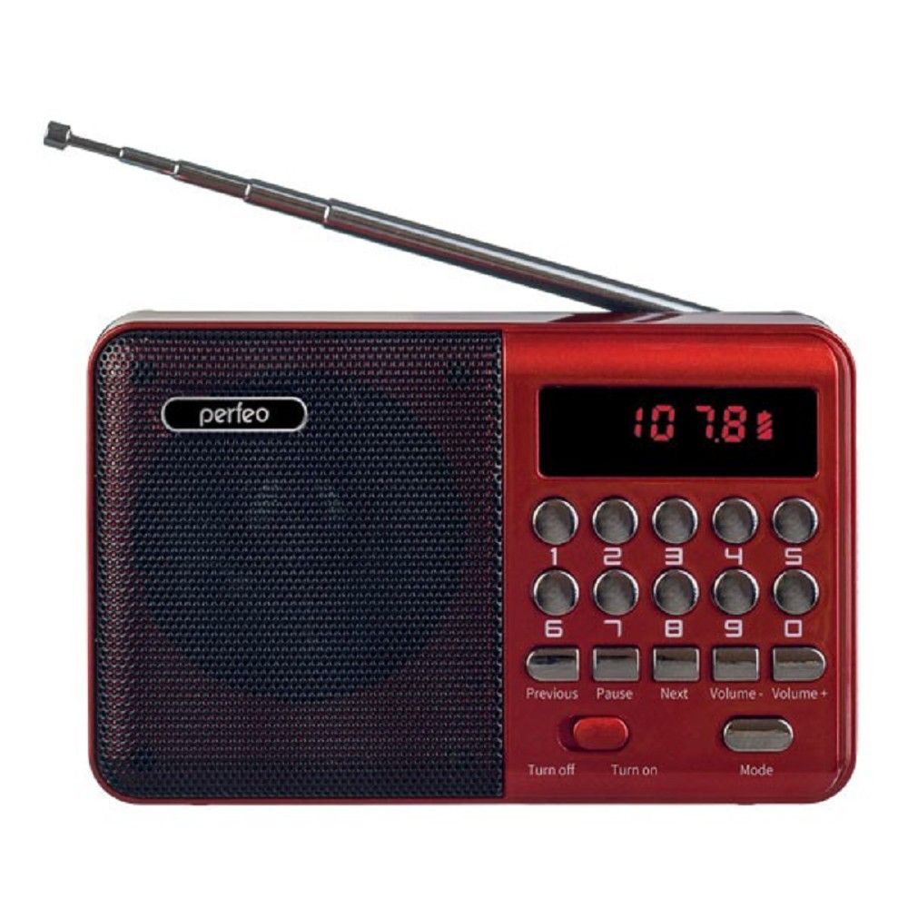 Perfeo радиоприемник цифровой PALM FM+ 87.5-108МГц/ MP3/ питание USB или 18650/ красный (i90-red) PF_A4871 #1