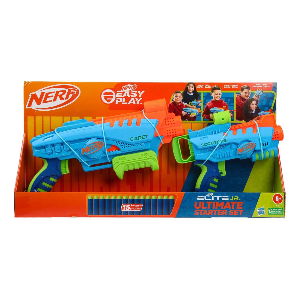 Nerf Бластер Elite junior, стартовый набор, в комплекте: 2 бластера, 15 стрел  #1