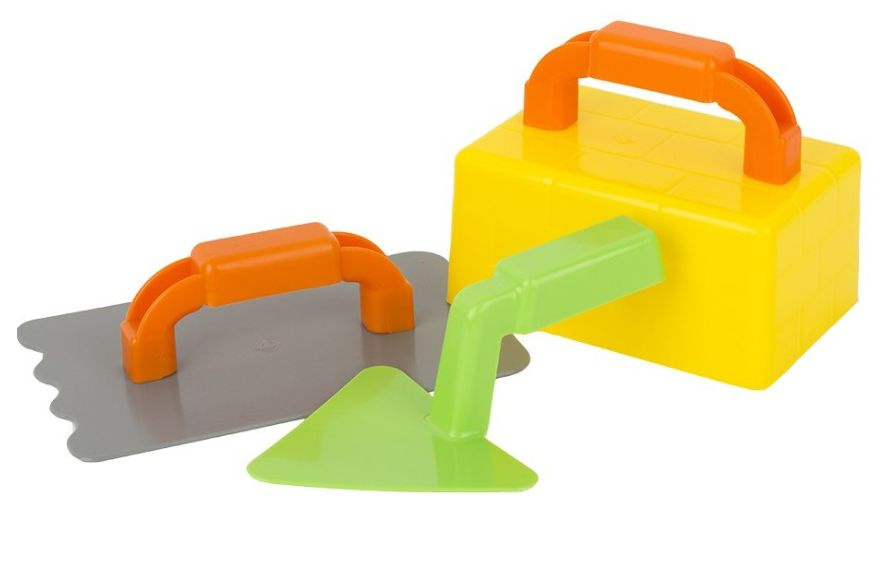 Игрушка для песочницы Детский песочный набор Строитель мастерок,терка,кирпич  #1