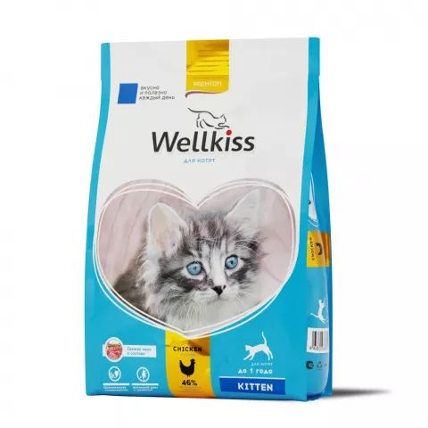 Wellkiss Сухой корм для котят, с курицей, 400 гр. #1