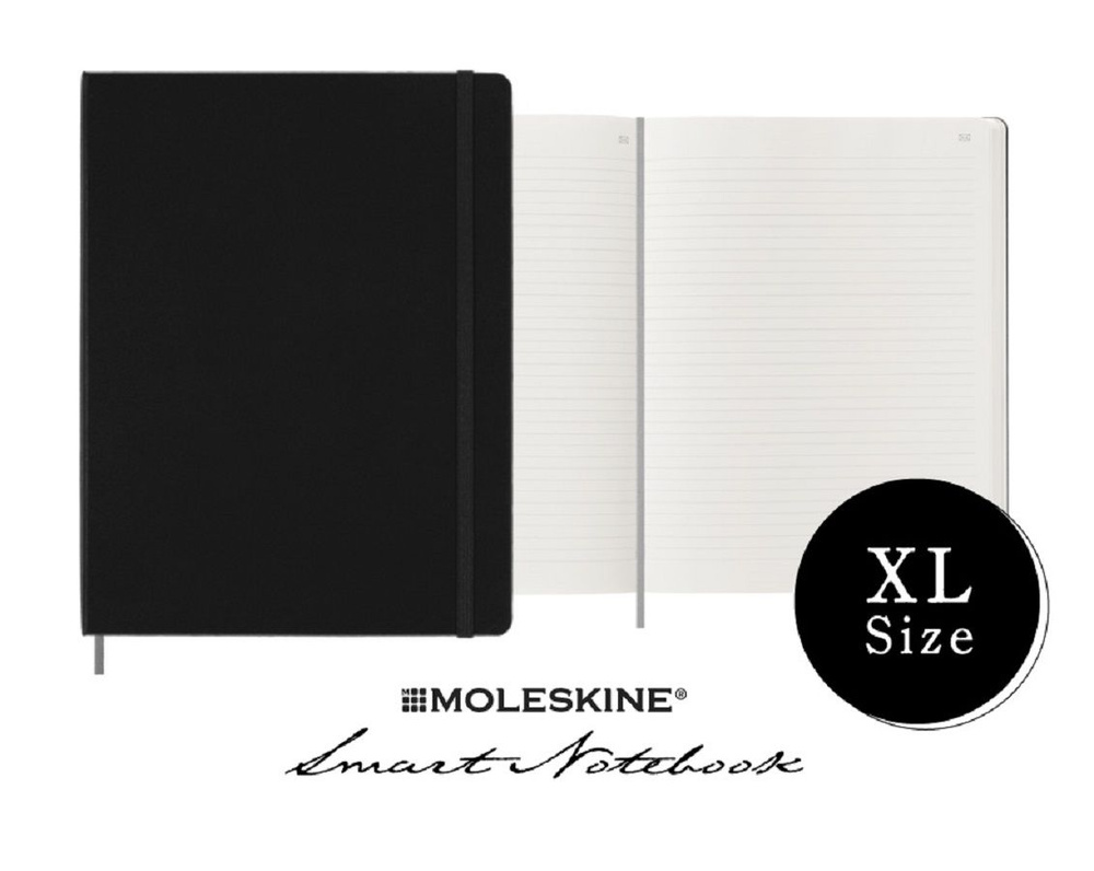 Блокнот в линейку Moleskine SMART NOTEBOOK XL 190Х250, SMNL41HBK, 176 стр., твердая обложка черный  #1