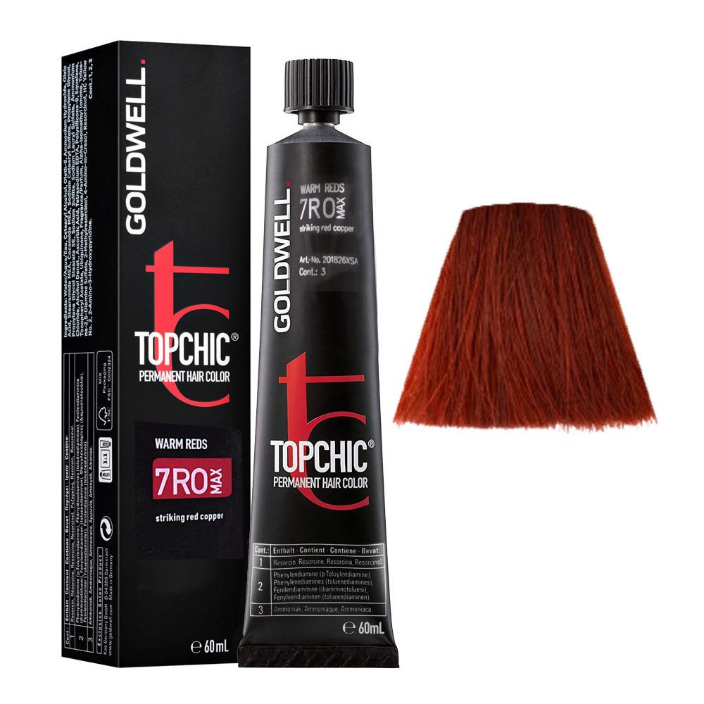 Goldwell TOPCHIC 7RO MAX, Стойкая крем-краска для волос, Эффектный медно-красный, 60 мл  #1