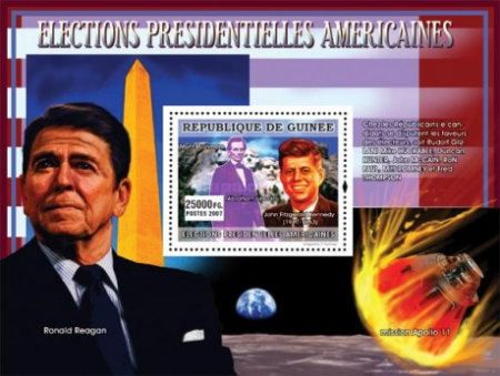 Почтовые марки Гвинея 2007г. "Знаменитости - Выборы Американских Президентов" MNH  #1