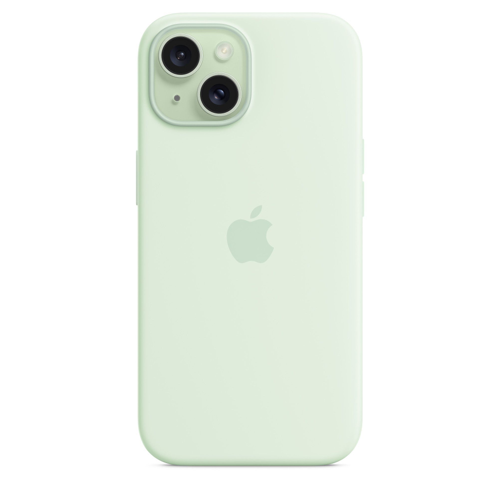 Чехол силиконовый МagSafe для iPhone 15 Soft Mint с анимацией NFC, Silicone case magsafe для Айфон 15 #1