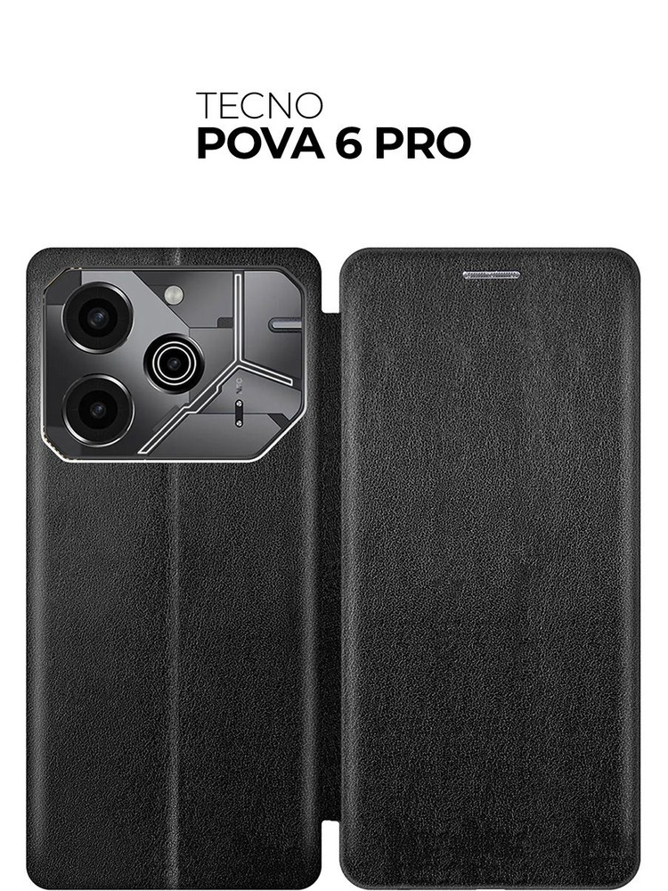 Чехол-книжка на Tecno Pova 6 Pro черный #1