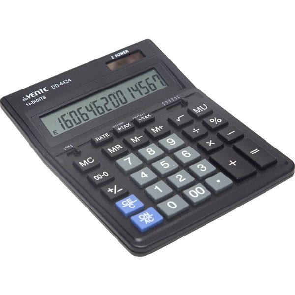 Калькулятор настольный deVENTE DD-4424 153x199мм 14-разрядный черный  #1