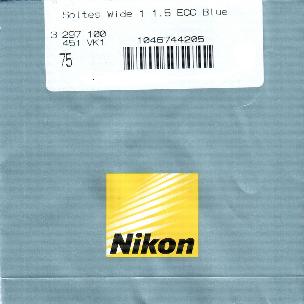 Правая +2.00 офисная линза для очков 1.50 Nikon Soltes Wide ECC Blue с защитой от синего спектра диаметр #1