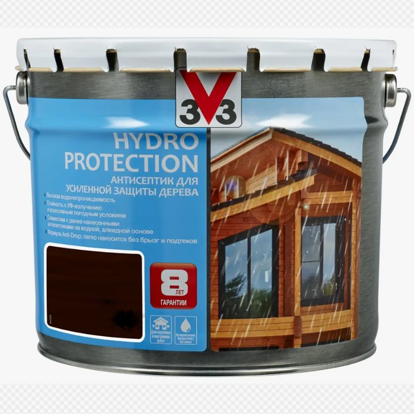 Антисептик для дерева V33 HYDRO PROTECTION Бесцветный 2,5 л #1