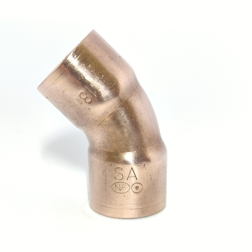 Угол двухраструбный 45 18 мм (10 шт.) медь пайка VIEGA #1