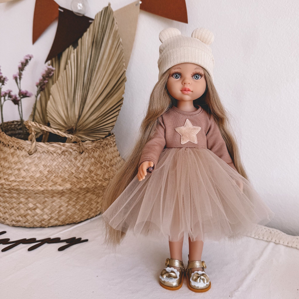 Платье с шапкой Caramelka (без обуви), одежда для куклы Paola Reina 32 см (Паола Рейна)  #1