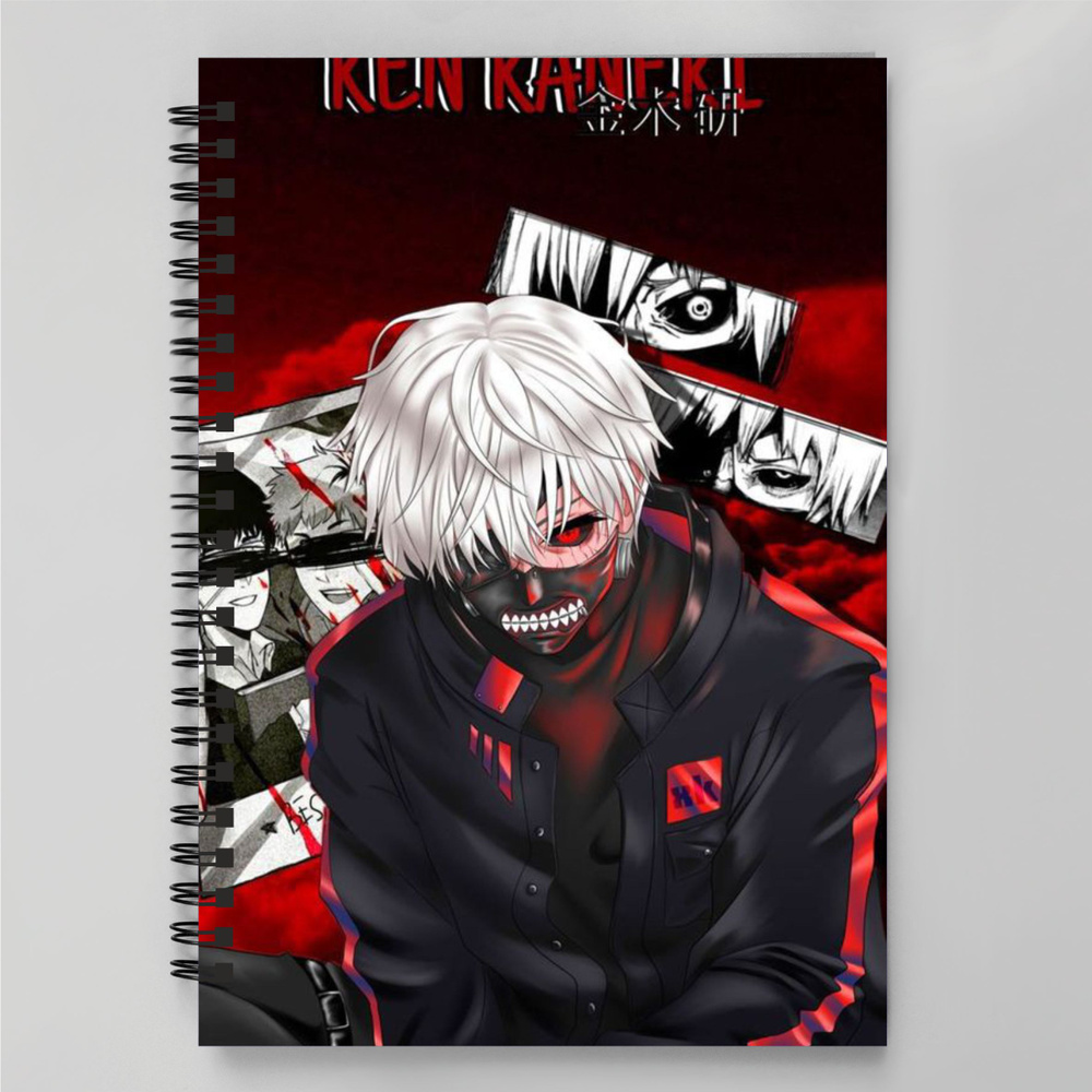 Скетчбук А6 60 листов " аниме, токийский гуль, Tokyo Ghoul, канеки "  #1