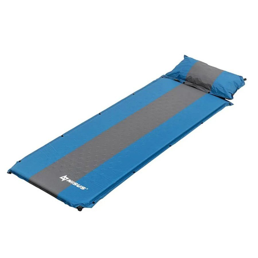 Коврик самонадув. с подушкой 30-170x65x4 голубой/серый (N-004P-BG) NISUS  #1