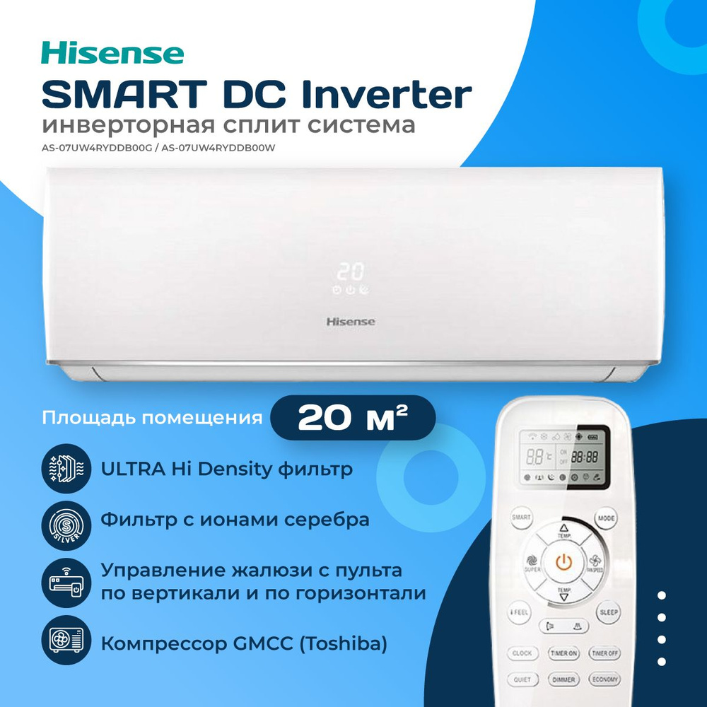 Сплит-система Hisense AS-07UW4RYDDB00G / AS-07UW4RYDDB00W #1