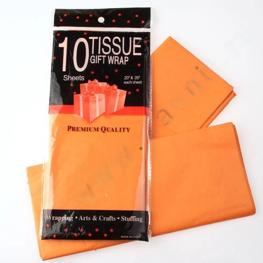Бумага тишью Оранжевая-123 50х66см 10 листов #1