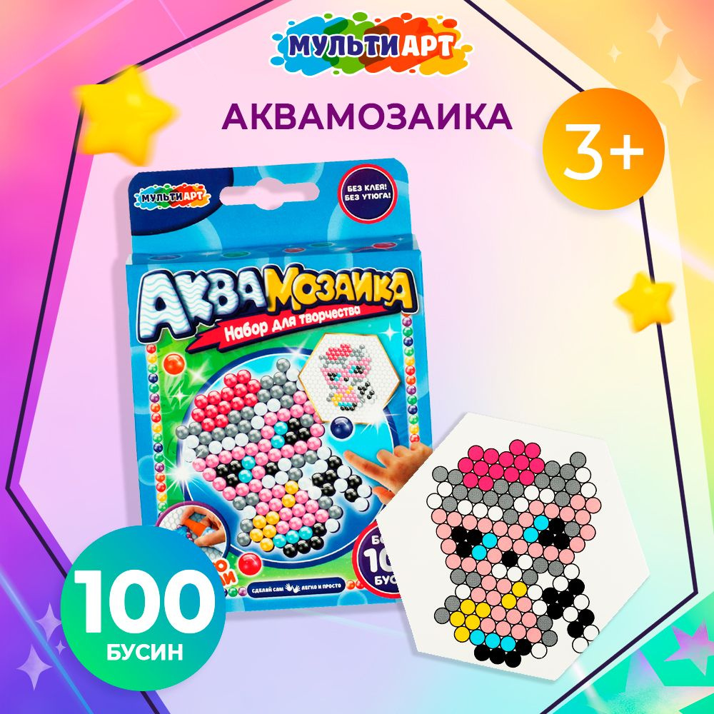 Аквамозаика для малышей Енотик 100 деталей Мульти Арт #1