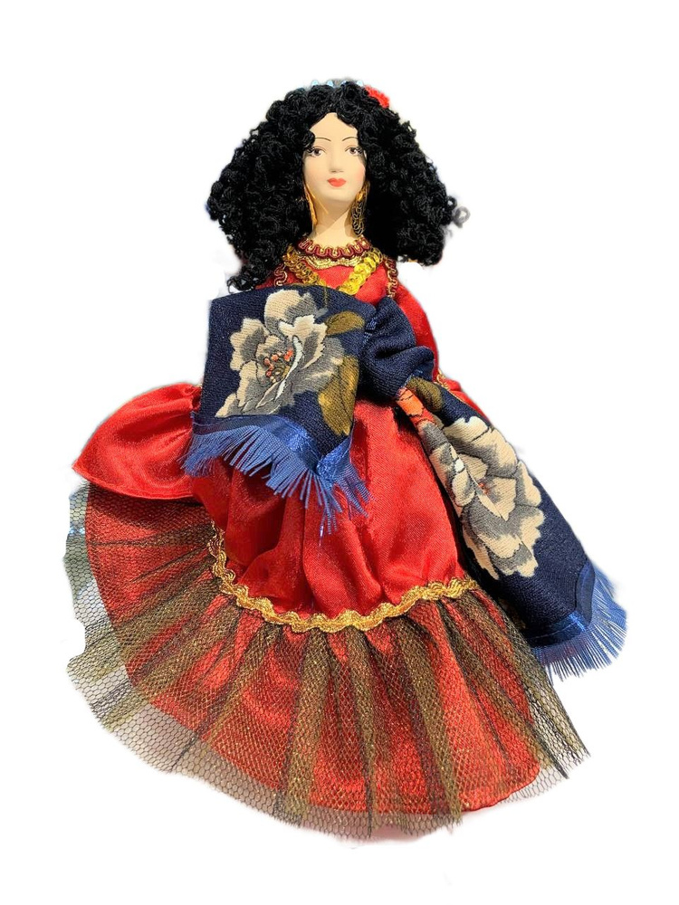 Фарфоровая кукла коллекционная "Кармен. Сценический образ". Сувенир ручной работы  #1