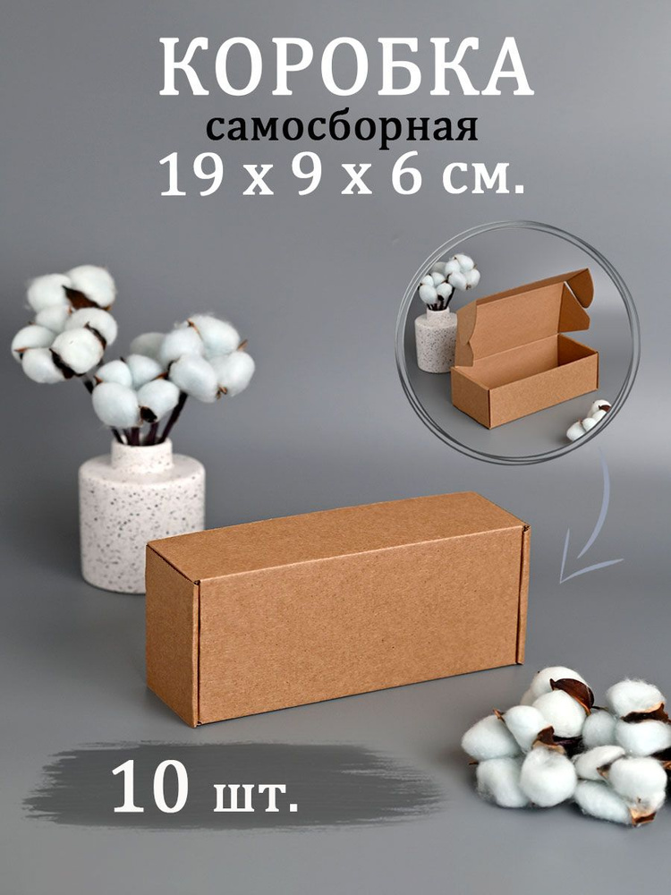 Коробка картонная19х9х6 см самосборная 10 шт #1