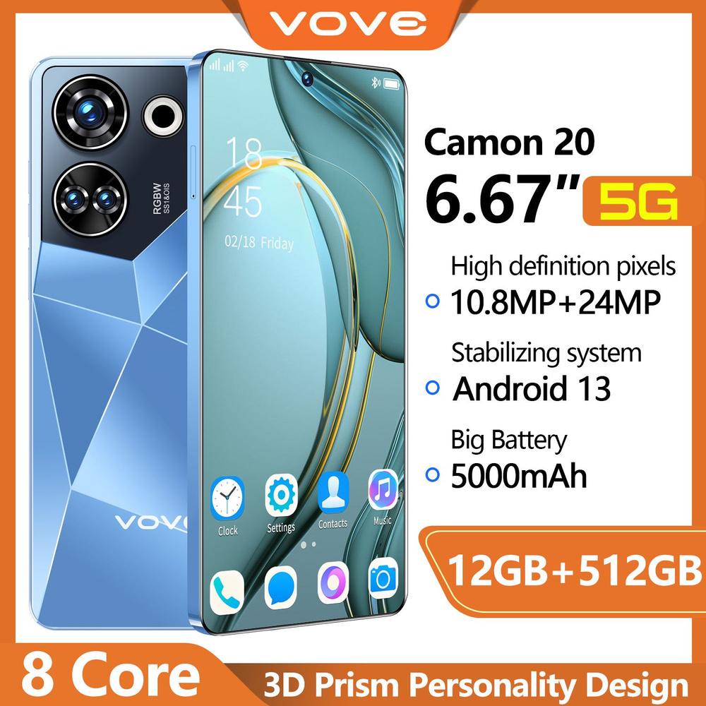 vove Смартфон Camon 20&1 CN 12/512 ГБ, синий #1