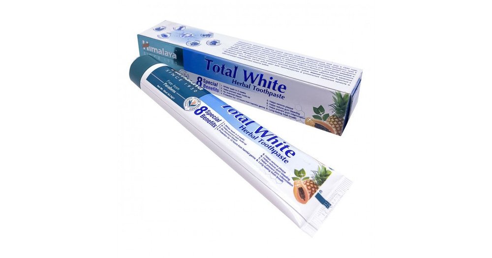 TOTAL WHITE Herbal Toothpaste, Himalaya (ОТБЕЛИВАЮЩИЙ УХОД зубная паста, Хималая), 50 мл. (62,5 г.). #1