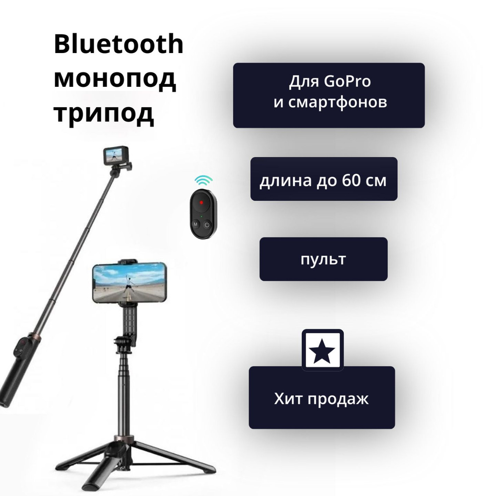 Монопод для селфи Telesin Bluetooth с пультом, TE-RCSS-001 #1