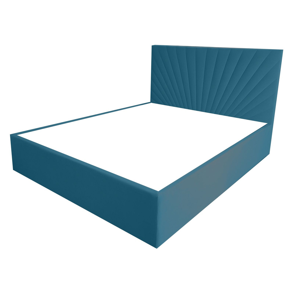 Двуспальная кровать Санремо Эко 180x200 основание металлическое с ламелями велюр бирюзовый ножки 5 см #1