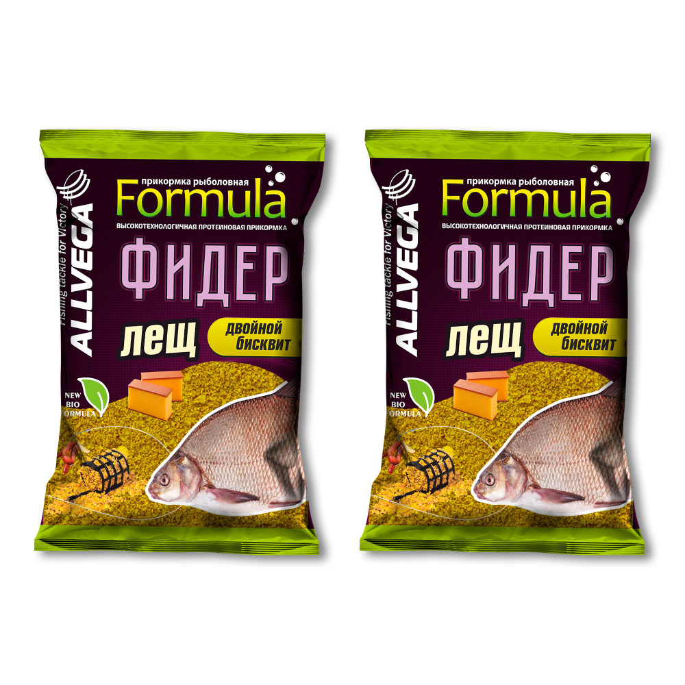 Прикормка для рыбалки ALLVEGA "Formula Feeder Bream" 0,9кг (ФИДЕР ЛЕЩ), 2 штуки  #1