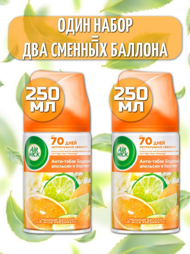 Air Wick Сменный баллон Freshmatic Апельсин и Бергамот 250 мл, 2 шт.  #1