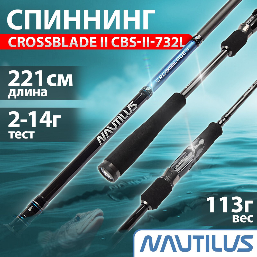 Спиннинг для рыбалки "NAUTILUS" Crossblade ll 2.21м 2-14г CBS-ll-732L #1