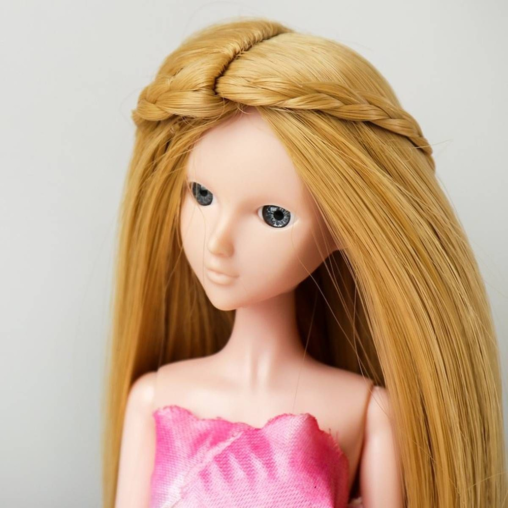 Волосы для кукол - Прямые с косичками, размер маленький, цвет 86, 1 шт  #1