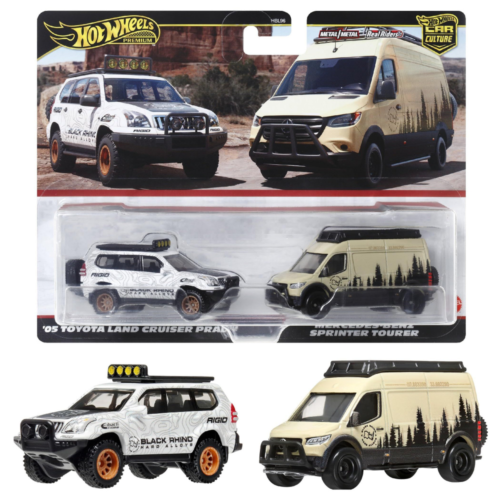 Машинка коллекционная Mattel Hot Wheels Premium 2 Pack 05 Toyota Land Cruiser Prado & Mercedes-Benz Sprinter #1