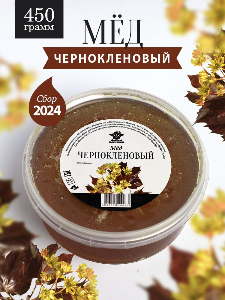 Чернокленовый мед 450 г, для иммунитета, полезный подарок  #1