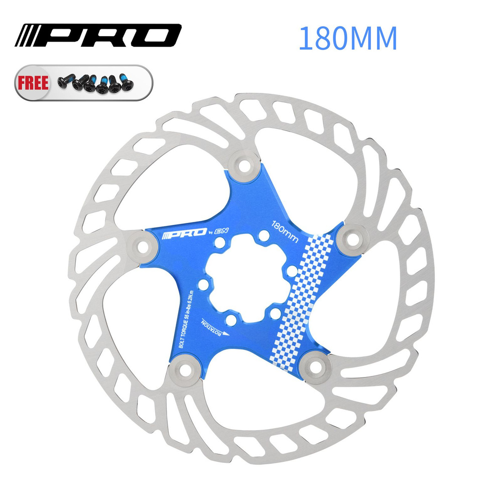 Велосипедный тормозной диск IIIPRO без охлаждающей жидкости синий/серебристый 180 мм с 6 болтами T25 #1