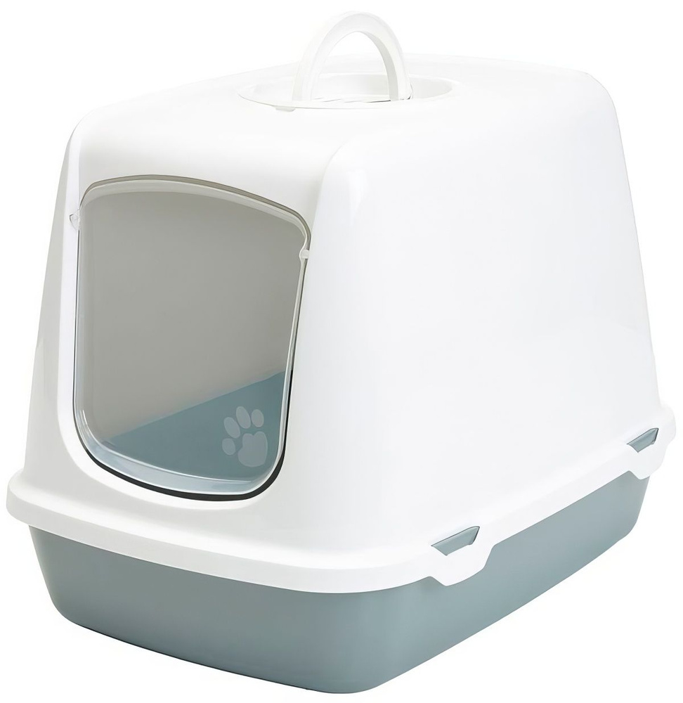 Savic Oscar туалет-домик для кошек, светло-серый, 50х37х39 см #1